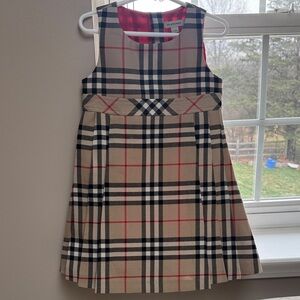 Burberry Beige and Red Plaid Kids Dress